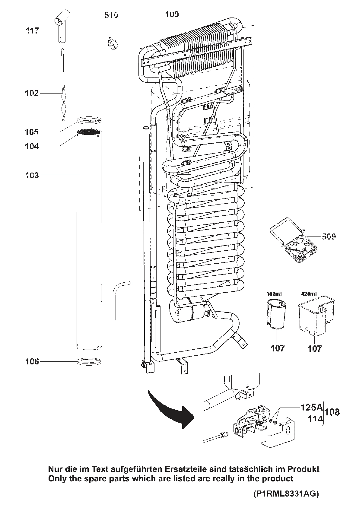 Explosionszeichnung Dometic 921132075 RMLT9335