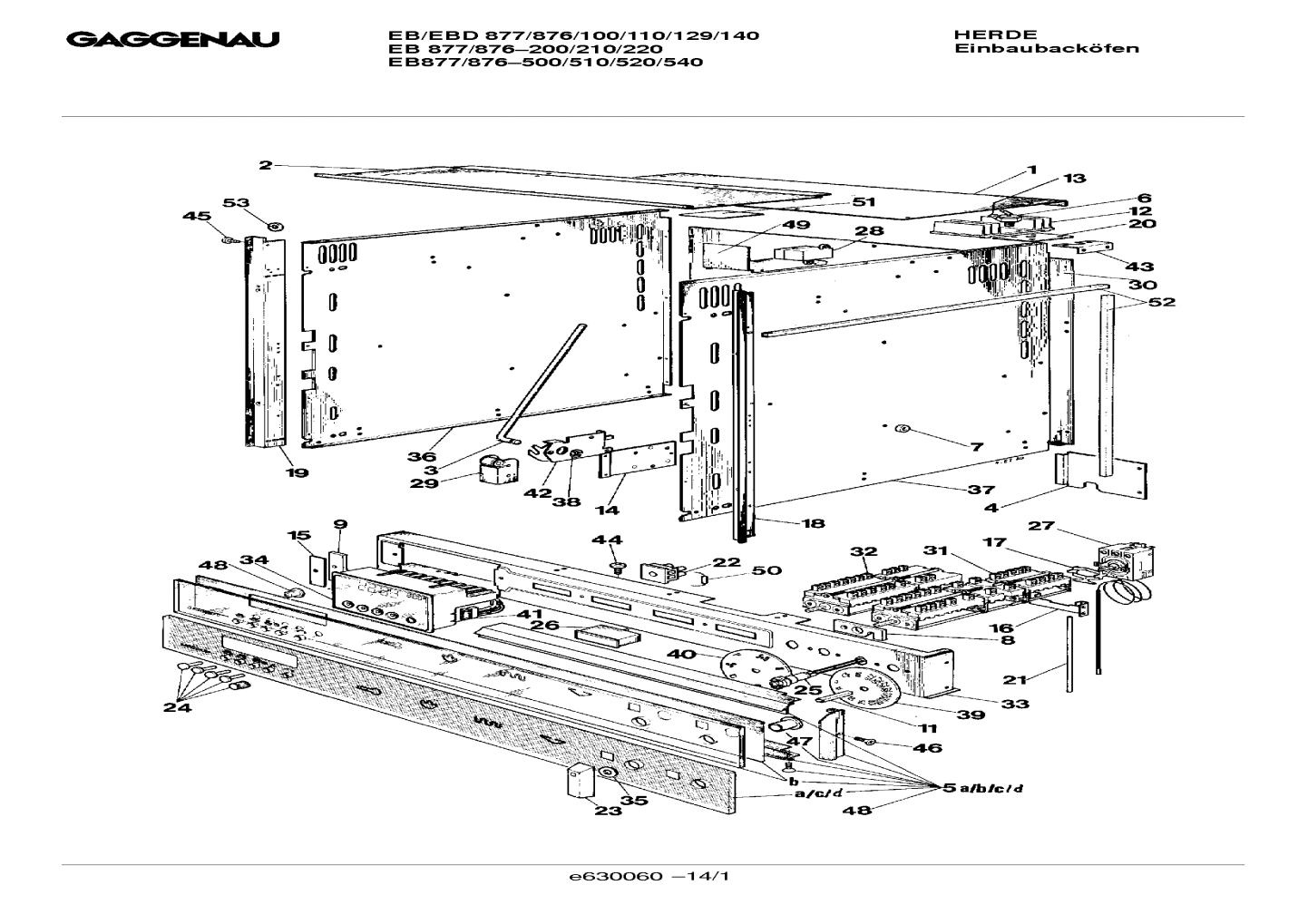 Explosionszeichnung Gaggenau EB876110(00) Explosionszeichnung Gaggenau EB876110(00)