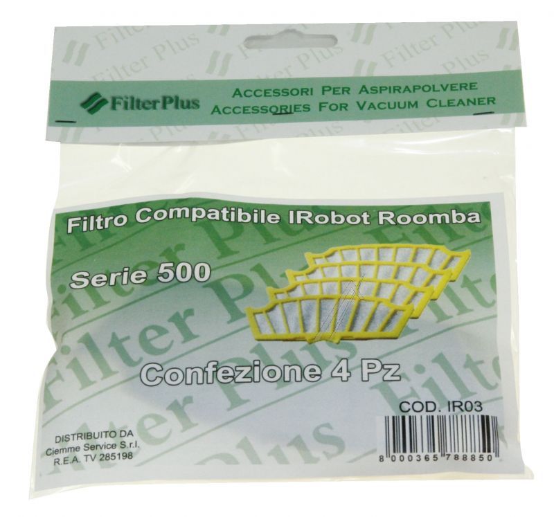 Filter Plus Staubsaugerfilter - Filterset 4 teilig für roomba serie 500/700