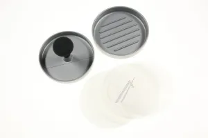AEG Electrolux 9001683417 - Ahp01 premium burgerpresse aus aluguss mit antihaftbeschichtung und komfortgriff + 20 blatt backpapier
