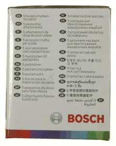 BSH Bosch Siemens 17000967 - Nudelvorsätze, 5 verschiedene pasta-scheiben für mum9 fleischwolf