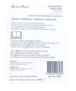Scherkopf für Rasierer wie Philips HQ Lift & Cut hq4, hq5, hq55, hq56 Ersatzteil