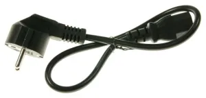 COM Kaltgerätenetzkabel - Winkel-schutzkontakt-stecker - kaltgeräte-kupplung iec 320 c13 0,5 m